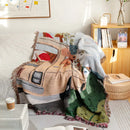 GobekUsa Knitted Tapestry Sofa Blanket - Light Luxury Decorative Blanket for Living Room, Nap Bedspread, Picnic, Camping Mat