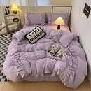 GobekUsa Lace Patchwork Duvet Cover Set, Soft Microfiber, Full Queen Size Bed Linen Pillowcase