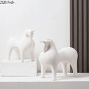 GobekUsa Abstract Ceramic Horse Sculpture Decorative Figurine
