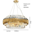 GobekUsa Gold Crystal Chandelier LED Ceiling Pendant Light - Luxurious Living Room Decor