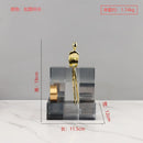 GobekUsa Geometric Stair Crystal Ornament Metal Gold Sculpture