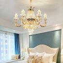 GobekUsa Crystal Dining Room Chandelier - Elegant Zinc Alloy Candle Lamp