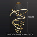 Modern Black Gold Aluminum Staircase Pendant Light