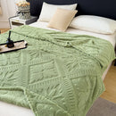 GobekUsa Jacquard Coral Velvet Sofa Cover Blanket | Soft & Warm for Spring/Autumn