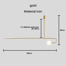 GobekUsa Black & Gold Minimalist Iron Chandelier - Modern Nordic Design Lighting