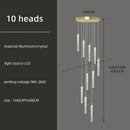 GobekUsa Golden LED Crystal Chandelier for Living Room Staircase