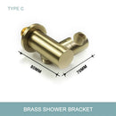GobekUsa Brushed Gold Brass Hand Shower with Stainless Steel Hose - Wall Mount
