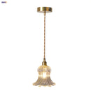 GobekUsa Brass LED Pendant Light Fixture Clear Glass Adjustable Nordic Hanging Lamp