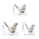 GobekUsa Golden Silver Bird Figurines Modern Ceramic Statues - Home Decor Wedding Gifts
