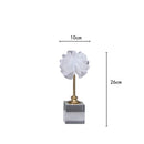 GobekUsa Crystal Flower Glass Craft Hyalinite Sculpture Metal Decor Figurine