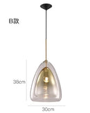 GobekUsa Gradient Glass Pendant Lamps: Luxury LED Chandeliers for Bedroom and Restaurant