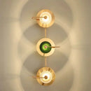 GobekUsa Green Crystal Wattle Circle Wall Lamp - Nordic Minimalist Art Deco Lights