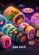 GobekUsa Japanese Food Neon Posters Canvas Painting for Home Kitchen Decor