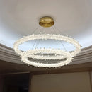 GobekUsa Luxe Crystal Circle LED Pendant Light - Dimmable Art Deco Style
