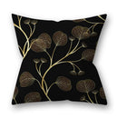 45x45cm Golden Leaves Pillow Cases by GobekUsa - Nordic Ins Black Sofa Decor