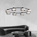 GobekUsa Glass LED Chandelier: Modern Minimalist Copper Pendant Light for Living Room & Bedroom