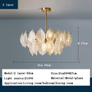 GobekUsa Leaf Glass Chandelier Pendant Light Luxury Dining Room Ceiling Fixture