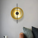 GobekUsa Gold Circle LED Wall Light 10W, Postmodern Black Sconce for Foyer, Bedside, Hotel, Aisle