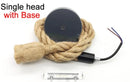 GobekUsa Hemp Rope Pendant Lights for Kitchen Cafe Bar Decor by Loft E27 Rope Light Base
