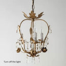GobekUsa Iron Crystal Chandelier for Corridor Bedroom Restaurant Bar Hanging Lamps