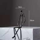GobekUsa Abstract Metal Human Sculpture Cast Iron Black Person Desktop Ornament