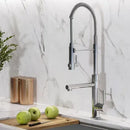 GobekUsa Brushed Gold Kitchen Faucet with Pull Down Black Spring Spout - Hot Cold Mixer