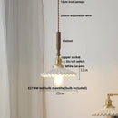 GobekUsa Ceramic Walnut Wood Pendant Light Fixture - Adjustable LED Lamparas for Study Aisle