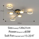 GobekUsa Gold Frame LED Chandelier: Modern Lighting for Living Room, Bedroom - Indoor Fixture & Lustres
