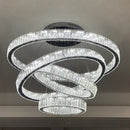 GobekUsa Crystal Ring LED Chandelier: Luxury Modern Ceiling Lighting for Stair, Dining, Bedroom.