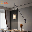 GobekUsa Industrial Retro Swing Arm LED Wall Lamp for Restaurant Loft Decor
