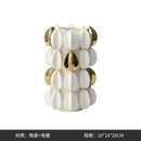 GobekUsa Ceramic Vase: Lemon/carambola Design for Aesthetic Room Decor & Floral Arrangement