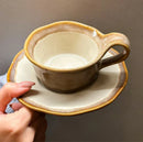 GobekUsa Kiln Porcelain Cup & Saucer: Creative Retro Coffee Mug Set