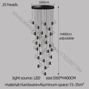 GobekUsa LED Staircase Chandelier: Adjustable Modern Living Room Lighting for Villa Decoration