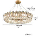GobekUsa Clear Crystal Oval Chandelier | Luxury Dining Room Light | Height Adjustable Hanglamp