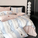GobekUsa Embroidered Cotton Duvet Cover Set, King Size Bedding Set with Soft Bed Sheet