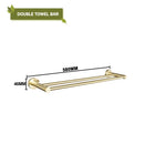 GobekUsa Brushed Gold Bath Hardware Set: Paper Holder, Towel Bar, Robe Hook - Wall Mount Bathroom Accessories