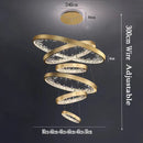 GobekUsa Crystal LED Chandelier Circle Hanging Lamp - Modern Luxury Dimmable Lighting