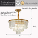 GobekUsa Crystal Gold Black LED Chandelier: Modern Multi-Storey Pendant Lamp Lighting
