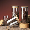 GobekUsa Airtight Glass Coffee Bean Storage Jar with Bamboo Lid for Kitchenpreservation