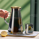 GobekUsa Glass Tea Jug & Water Kettle Set - Heat Resistant Teaware Tray & Accessories