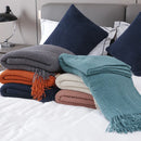 GobekUsa Cozy Knitted Sofa Blanket with Tassels - Versatile Home Decor and Wrap