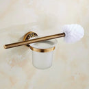GobekUsa Antique Bathroom Shelf Towel Rack Set with Bath Hardware & Toilet Brush Holder