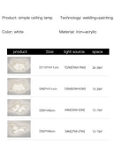 GobekUsa LED Flower Chandelier White Ceiling Lamp for Bedroom Living Room Decor