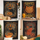 GobekUsa Halloween Cat Tapestry Wall Hanging for Sweet & Spooky Home Decor