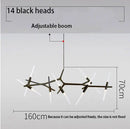 GobekUsa LED Chandelier: Modern Gold Black Ceiling Pendant for Kitchen Dining Living Bedroom