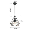 GobekUsa Industrial Iron Cage Pyramid Pendant Lamp for Kitchen Bedroom Living Room