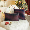 GobekUsa Christmas Plaid Cushion Cover, Classic Green Red Throw Pillow for Home Decor