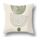 GobekUsa Green Plants Geometric Print Pillow Cover - Home Sofa Cushion Cover