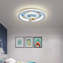 GobekUsa Astronaut LED Ceiling Light for Kids' Room - Blue Cartoon Theme