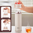 GobekUsa Glass Thermos Cup Tea Separation Set Vacuum Bottle Stainless Steel Office Business Style
